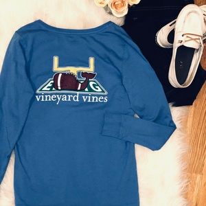 Vineyard Vines Long Sleeve Touchdown Pocket TShirt